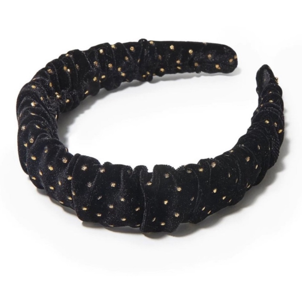 Lele Sadoughi Jet Dot Velvet Kelly Headband